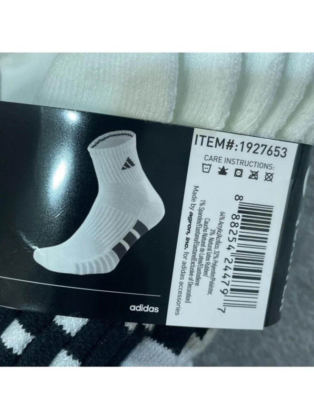 NWT Adidas Men's 6-12 White Climacool Quarter Socks 6-Pack